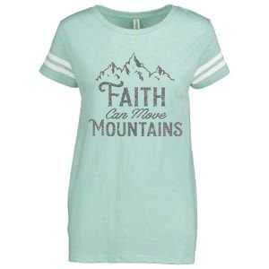 Faith Can Move Mountains Bible Verse Religious Enza Ladies Jersey Football T-Shirt