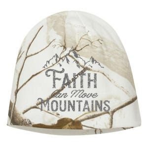 Faith Can Move Mountains Bible Verse Religious Kati - Camo Knit Beanie