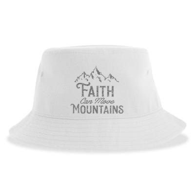 Faith Can Move Mountains Bible Verse Religious Sustainable Bucket Hat