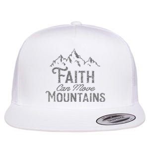 Faith Can Move Mountains Bible Verse Religious Flat Bill Trucker Hat