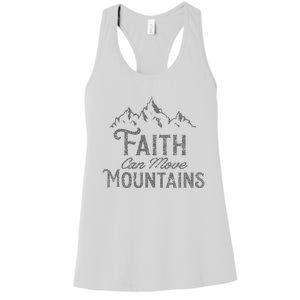 Faith Can Move Mountains Bible Verse Religious Women's Racerback Tank