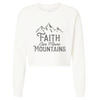 Faith Can Move Mountains Bible Verse Religious Cropped Pullover Crew