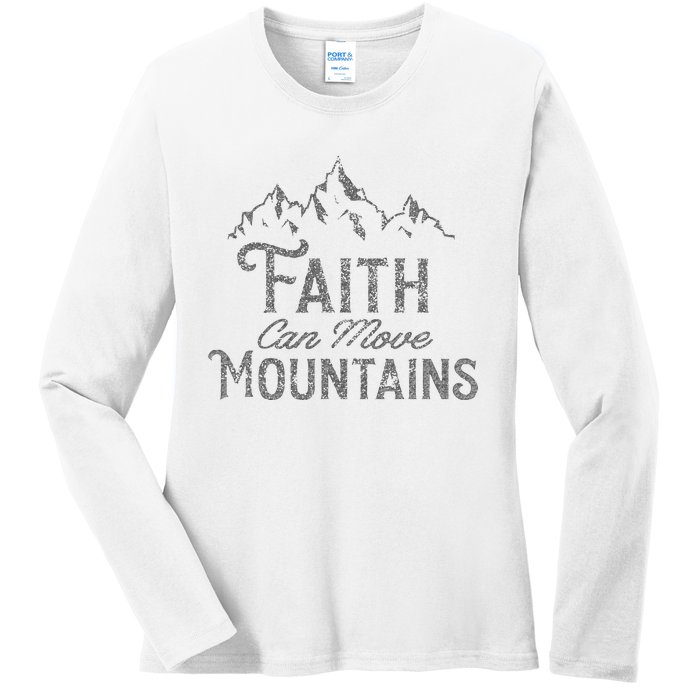 Faith Can Move Mountains Bible Verse Religious Ladies Long Sleeve Shirt