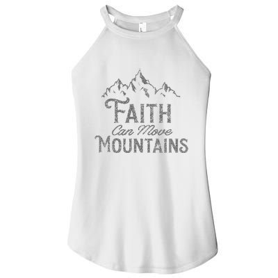 Faith Can Move Mountains Bible Verse Religious Women's Perfect Tri Rocker Tank