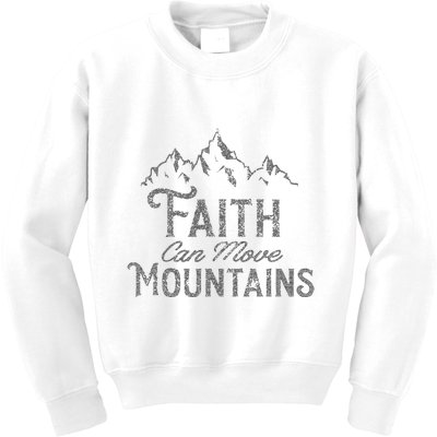 Faith Can Move Mountains Bible Verse Religious Kids Sweatshirt