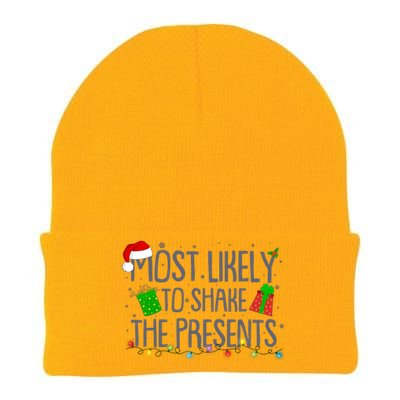 Funny Christmas Most Likely To Shake The Presents Knit Cap Winter Beanie