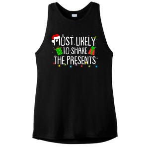 Funny Christmas Most Likely To Shake The Presents Ladies PosiCharge Tri-Blend Wicking Tank