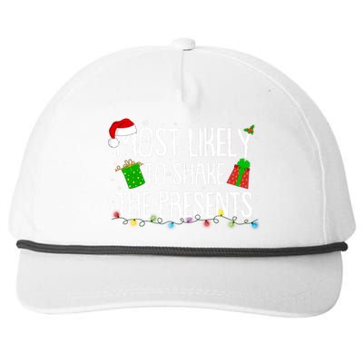 Funny Christmas Most Likely To Shake The Presents Snapback Five-Panel Rope Hat