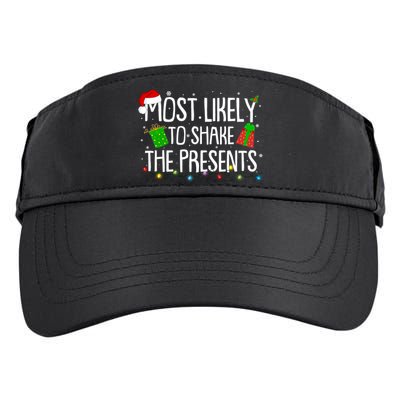 Funny Christmas Most Likely To Shake The Presents Adult Drive Performance Visor