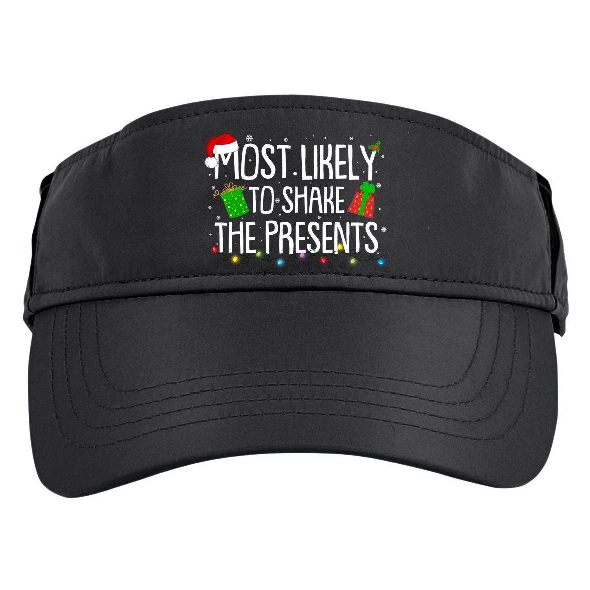 Funny Christmas Most Likely To Shake The Presents Adult Drive Performance Visor