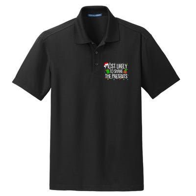 Funny Christmas Most Likely To Shake The Presents Dry Zone Grid Polo