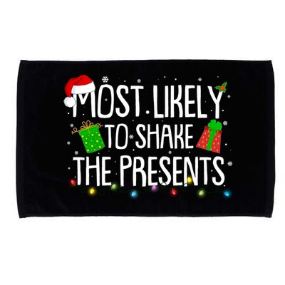 Funny Christmas Most Likely To Shake The Presents Microfiber Hand Towel