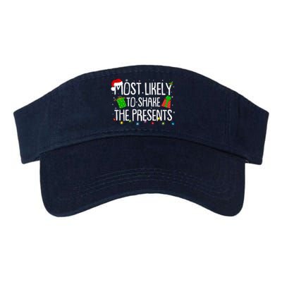 Funny Christmas Most Likely To Shake The Presents Valucap Bio-Washed Visor