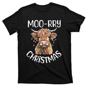 Funny Cow Moorry Christmas Merry Christmas Lights T-Shirt