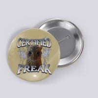 Funny Cat Meme Certified Freak Eat Cement Cursed Cat Button