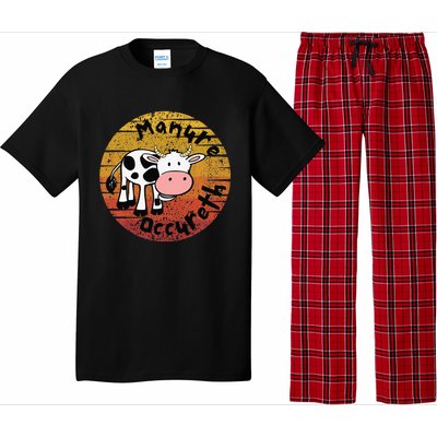 Funny Cow Manure Occureth Adult Humor Funny Saying Cow Pajama Set