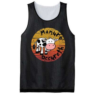 Funny Cow Manure Occureth Adult Humor Funny Saying Cow Mesh Reversible Basketball Jersey Tank