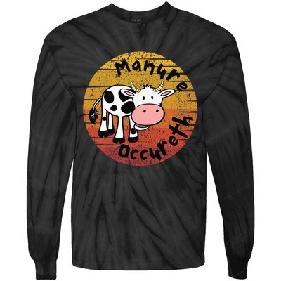 Funny Cow Manure Occureth Adult Humor Funny Saying Cow Tie-Dye Long Sleeve Shirt