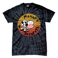 Funny Cow Manure Occureth Adult Humor Funny Saying Cow Tie-Dye T-Shirt