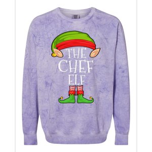 Funny Christmas Matching Family Elf Pajama The Chef Elf Colorblast Crewneck Sweatshirt