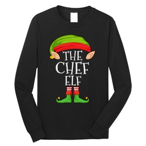 Funny Christmas Matching Family Elf Pajama The Chef Elf Long Sleeve Shirt