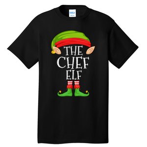 Funny Christmas Matching Family Elf Pajama The Chef Elf Tall T-Shirt