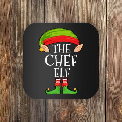 Funny Christmas Matching Family Elf Pajama The Chef Elf Coaster