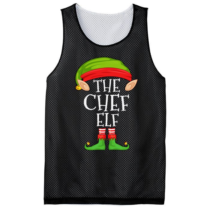 Funny Christmas Matching Family Elf Pajama The Chef Elf Mesh Reversible Basketball Jersey Tank