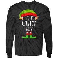 Funny Christmas Matching Family Elf Pajama The Chef Elf Tie-Dye Long Sleeve Shirt