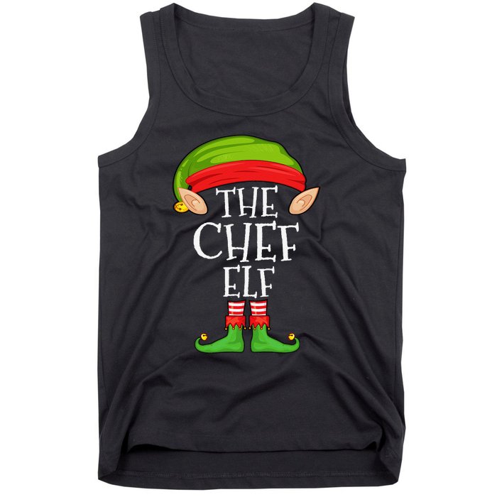 Funny Christmas Matching Family Elf Pajama The Chef Elf Tank Top