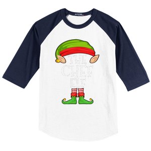 Funny Christmas Matching Family Elf Pajama The Chef Elf Baseball Sleeve Shirt