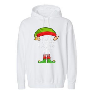 Funny Christmas Matching Family Elf Pajama The Chef Elf Garment-Dyed Fleece Hoodie