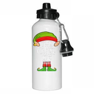 Funny Christmas Matching Family Elf Pajama The Chef Elf Aluminum Water Bottle