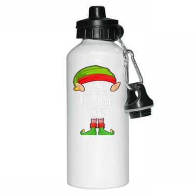 Funny Christmas Matching Family Elf Pajama The Chef Elf Aluminum Water Bottle