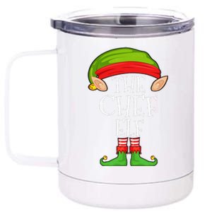 Funny Christmas Matching Family Elf Pajama The Chef Elf 12 oz Stainless Steel Tumbler Cup