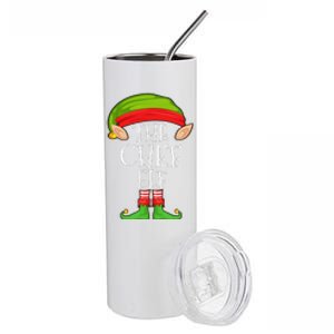 Funny Christmas Matching Family Elf Pajama The Chef Elf Stainless Steel Tumbler