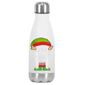 Funny Christmas Matching Family Elf Pajama The Chef Elf Stainless Steel Insulated Water Bottle