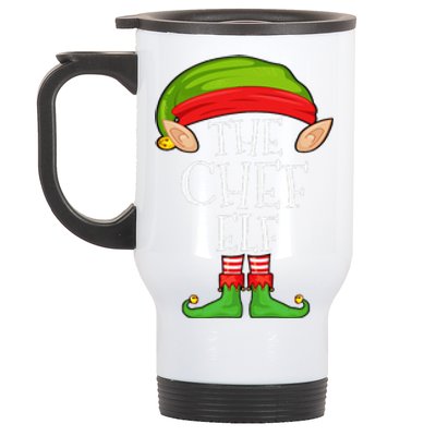 Funny Christmas Matching Family Elf Pajama The Chef Elf Stainless Steel Travel Mug