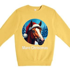 Funny Christmas Mare Horseback Riding Horse Lover Equestrian Premium Crewneck Sweatshirt