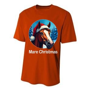 Funny Christmas Mare Horseback Riding Horse Lover Equestrian Performance Sprint T-Shirt