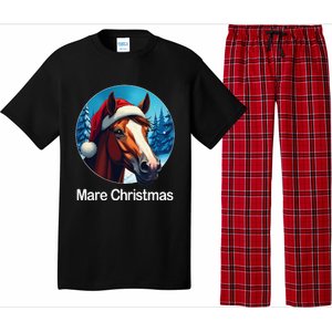 Funny Christmas Mare Horseback Riding Horse Lover Equestrian Pajama Set