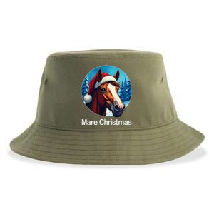 Funny Christmas Mare Horseback Riding Horse Lover Equestrian Sustainable Bucket Hat