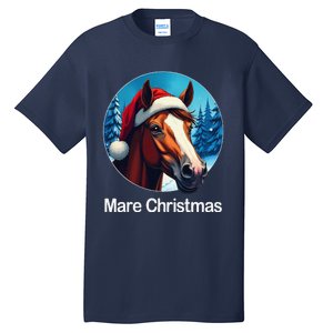 Funny Christmas Mare Horseback Riding Horse Lover Equestrian Tall T-Shirt