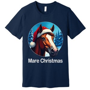 Funny Christmas Mare Horseback Riding Horse Lover Equestrian Premium T-Shirt