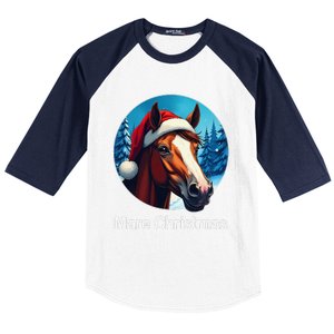 Funny Christmas Mare Horseback Riding Horse Lover Equestrian Baseball Sleeve Shirt