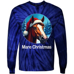 Funny Christmas Mare Horseback Riding Horse Lover Equestrian Tie-Dye Long Sleeve Shirt