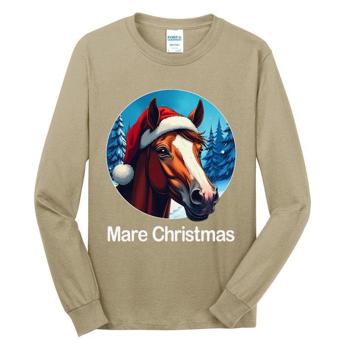 Funny Christmas Mare Horseback Riding Horse Lover Equestrian Tall Long Sleeve T-Shirt