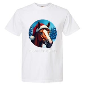 Funny Christmas Mare Horseback Riding Horse Lover Equestrian Garment-Dyed Heavyweight T-Shirt