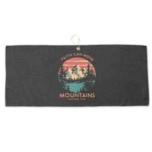 Faith Can Move Mountains Religious Christian Camping Gift Large Microfiber Waffle Golf Towel