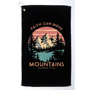 Faith Can Move Mountains Religious Christian Camping Gift Platinum Collection Golf Towel